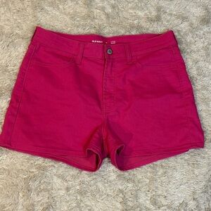 Old Navy Women's Hot Pink High Rise Wow Denim Shorts